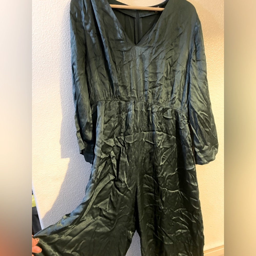 Madewell jumpsuit wide leg loose satin like